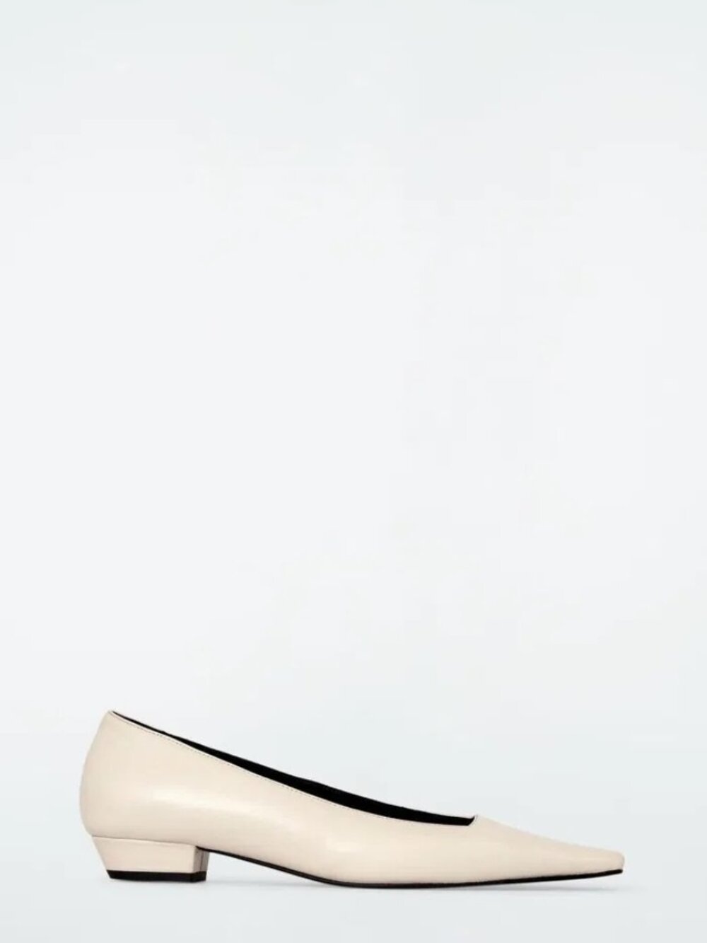 COS SQUARE-TOE LEATHER COURT SHOES